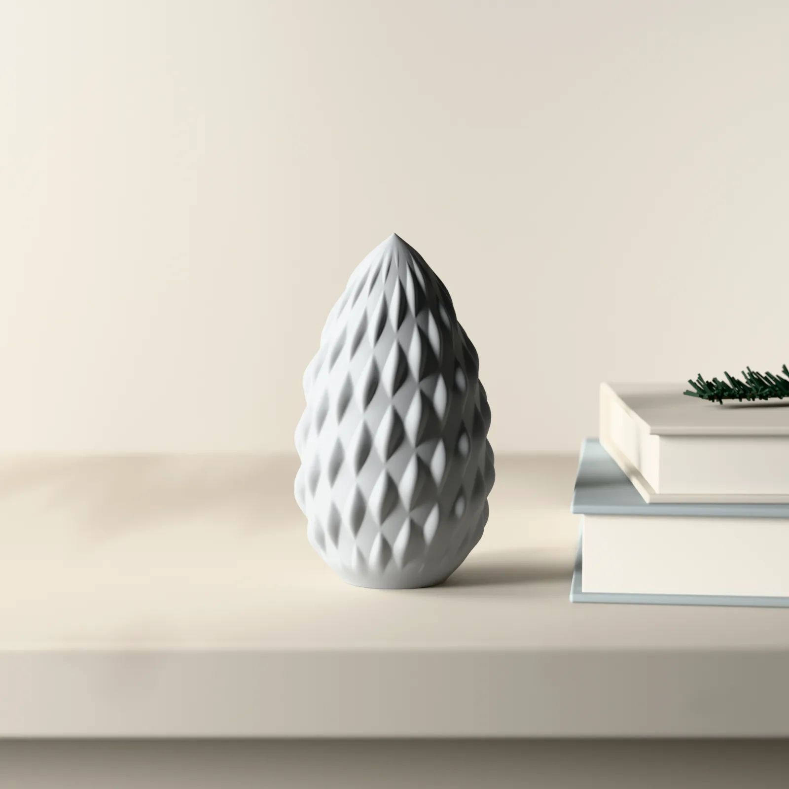 Pine Cone, styled in a room