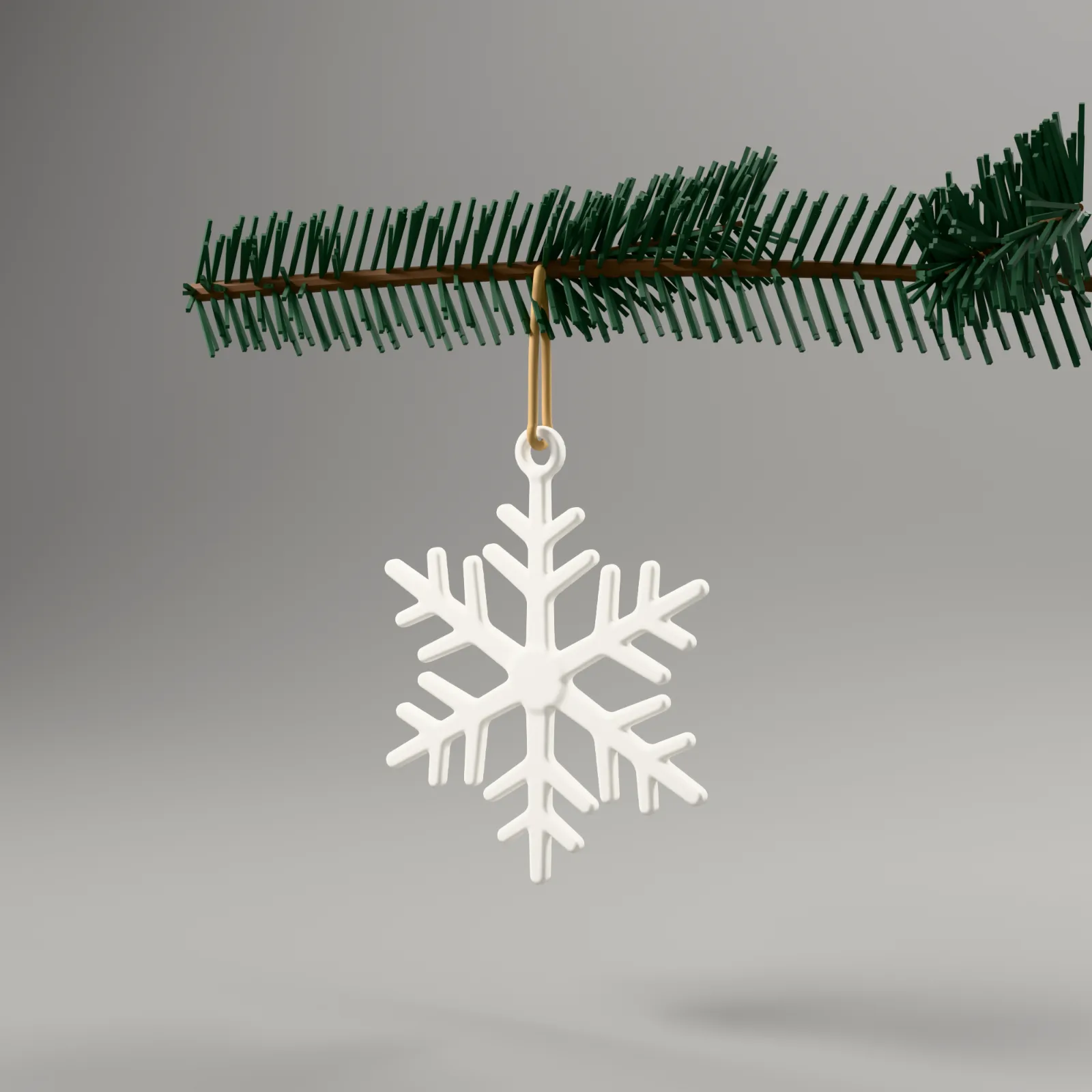 Snowflake Ornament, side view