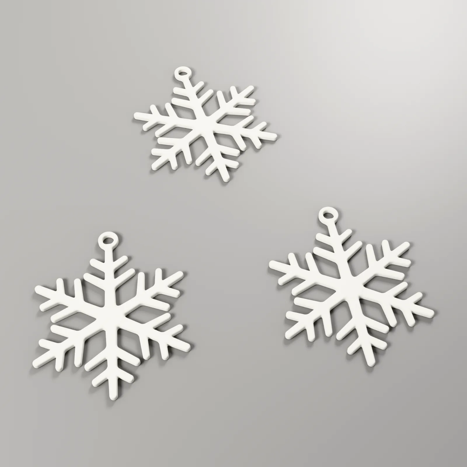 Snowflake ornaments set of 3, another view